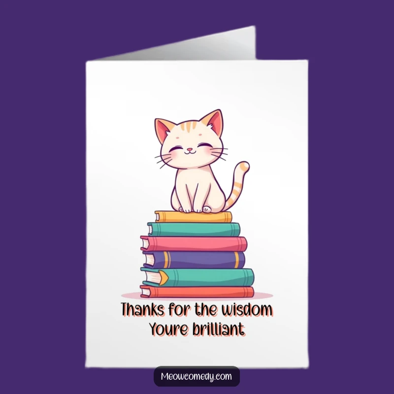 Free Printable Thank You Card: Book Cat Gratitude - Funny Downloadable Gift