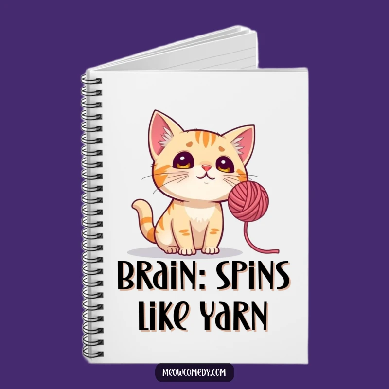 Funny Curious Cat Notebook: Capture Ideas with Yarn Ball Inspired Musings