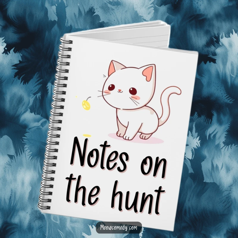 Funny Cat Notebook: A cat tiptoeing after a shimmering firefly, perfect for journaling your magical thoughts.
