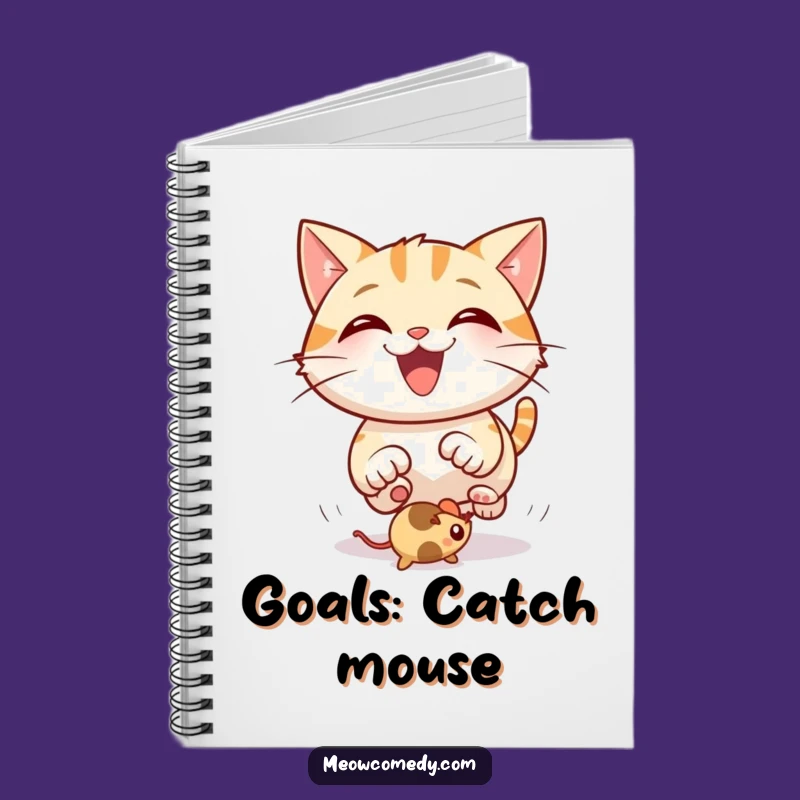 Funny Happy Cat Notebook: Jot Down Ideas with Playful Mouse Chase Notes