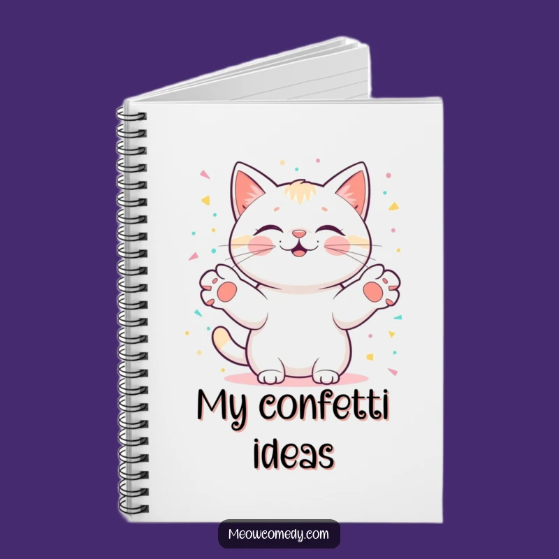 Funny Kawaii Cat Confetti Notebook: Catch Notes, Fun Gift