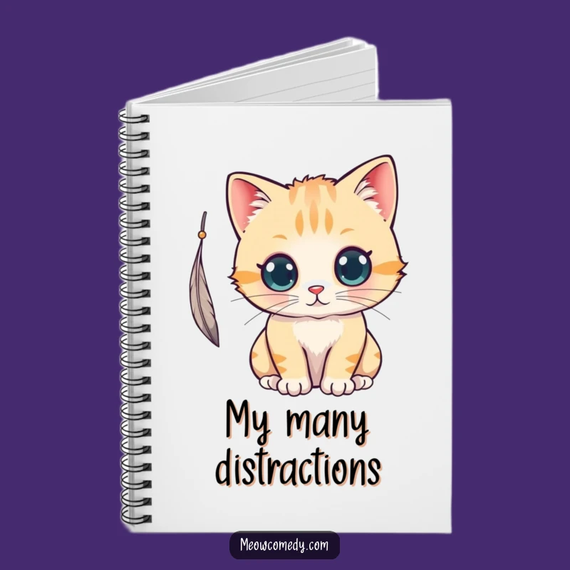Funny Kawaii Cat Feather Play Notebook: Jot Down Ideas with Playful Charm