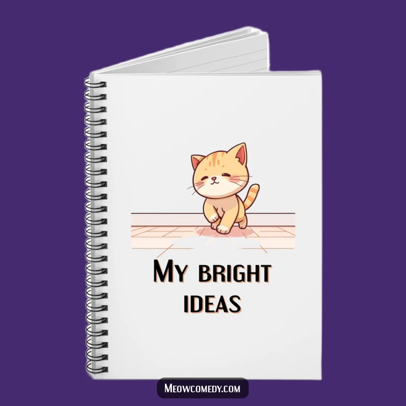 Funny Kawaii Cat Light Beam Notebook - Jot Down Playful Ideas Gift