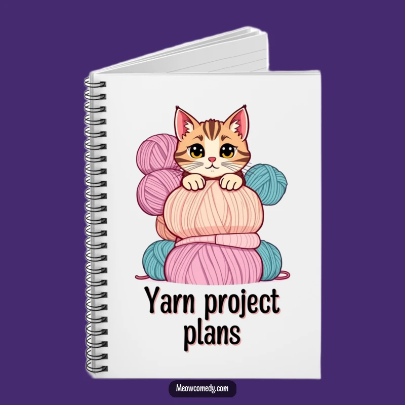 Funny Mischievous Cat Yarn Notebook: Jot Down Ideas with Playful Peek