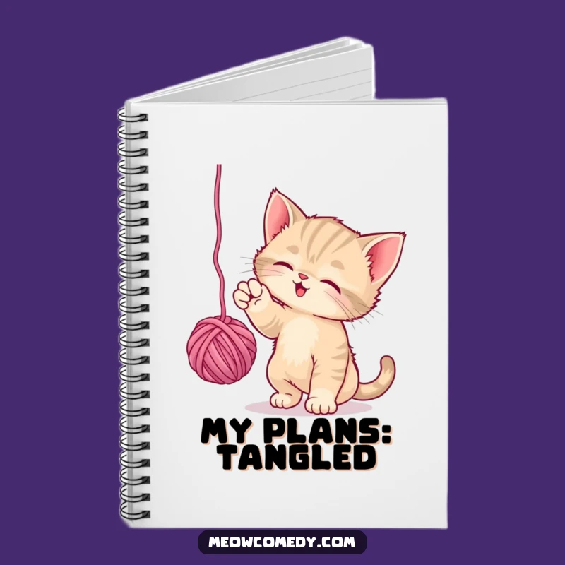 Funny Playful Kitten Notebook: Journal Yarn Batting Feline Diary Gift