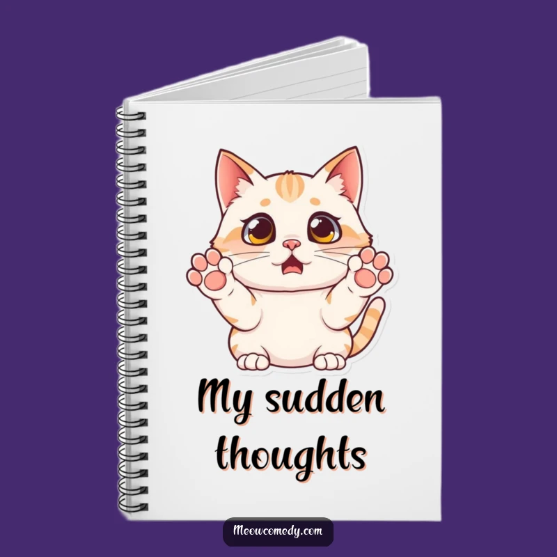 Funny Surprised Cat Notebook - Jot Down Your Thoughts with Dramatic Flair