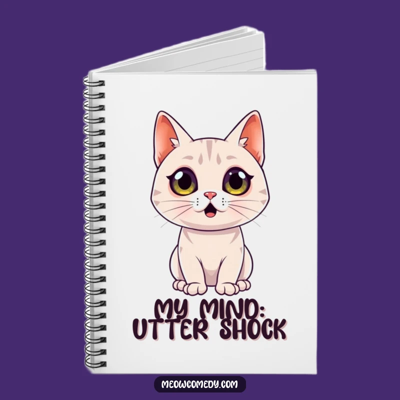 Funny Surprised Cat Notebook: Journal Wide-Eyed Feline Diary Gift