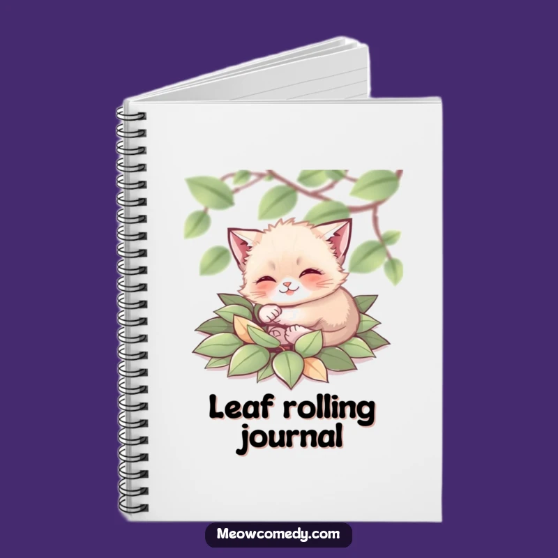 Funny Tiny Cat Notebook: Leaf Pile Journal - Creative Autumn