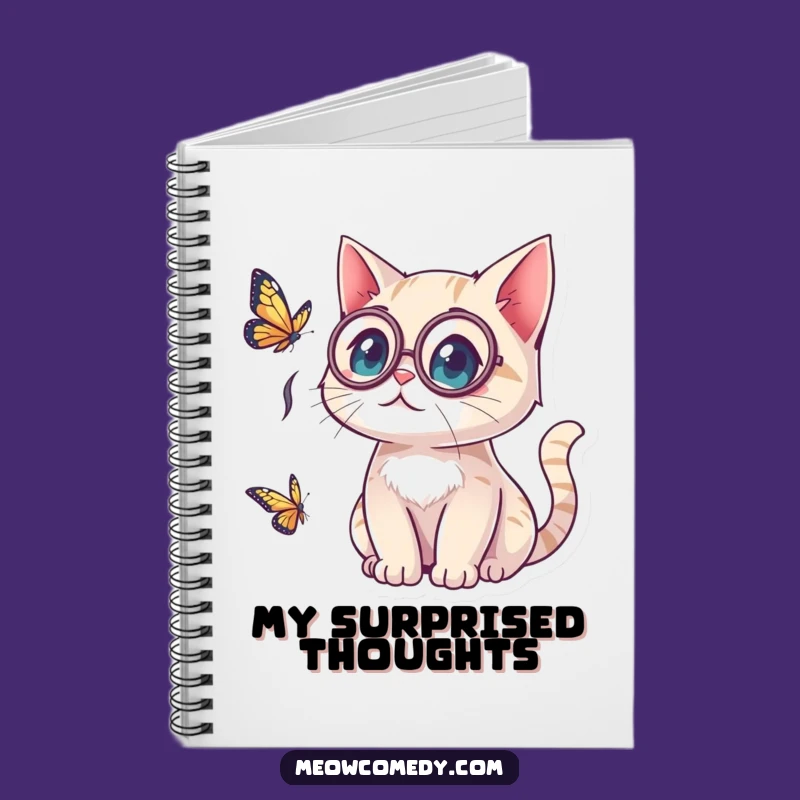 Funny Kawaii Cat Monocle Notebook: Surprise Notes, Whimsical Gift