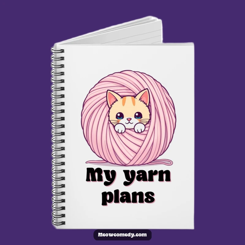 Funny Kawaii Cat Yarn Notebook: Playful Journal Gift