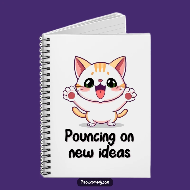 Funny Excited Cat Pounce Notebook: Capture Your Playful Ideas