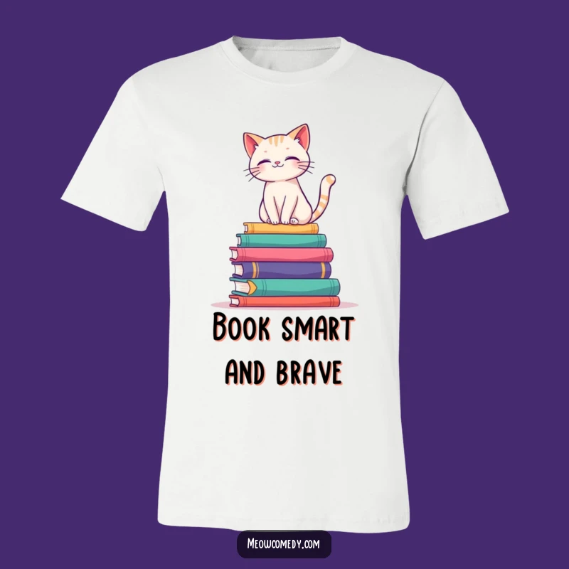 Funny Book Cat T-Shirt: Literary Humor for Bookish Felines