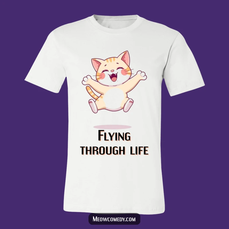 Funny Cat Leap T-Shirt - Unleash Your Inner Joyful Athlete