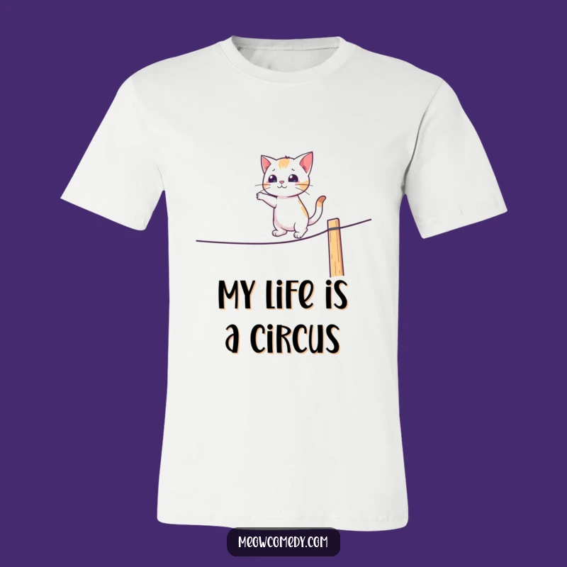 Funny Cat Tightrope Walker T-Shirt: Hilarious Feline Acrobat Gift