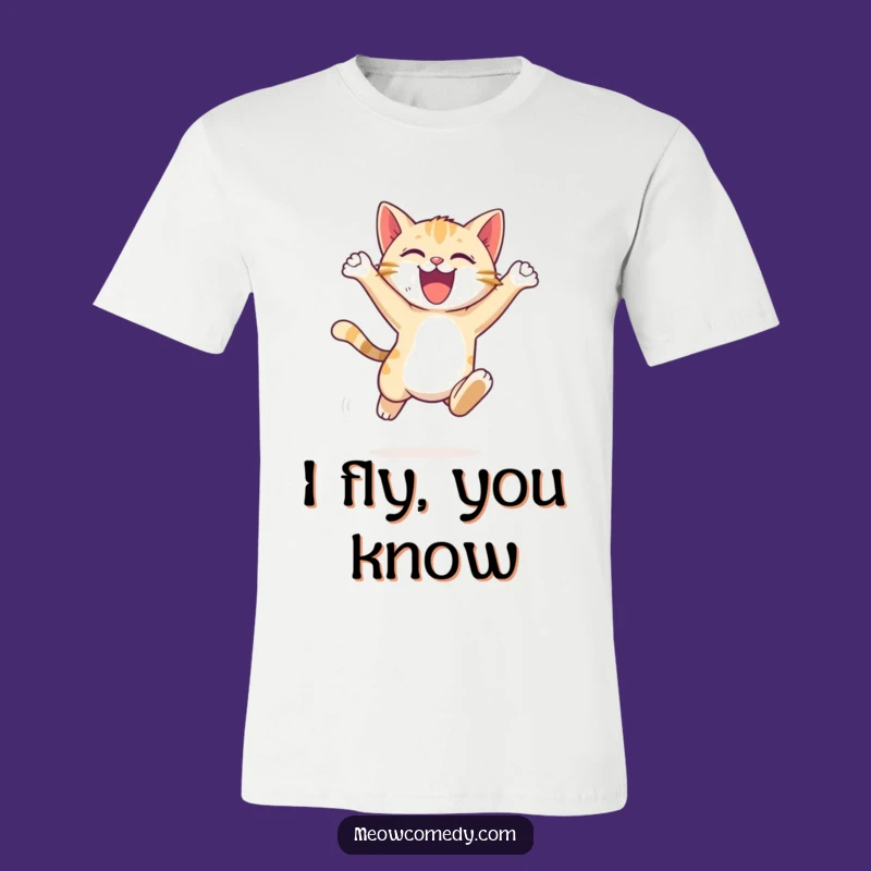 Funny Energetic Cat Leap T-Shirt: Show Your Moves