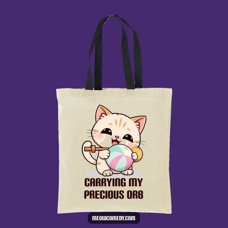 Funny Kawaii Cat Ball Play Tote Bag: Carry Your Joyful Style