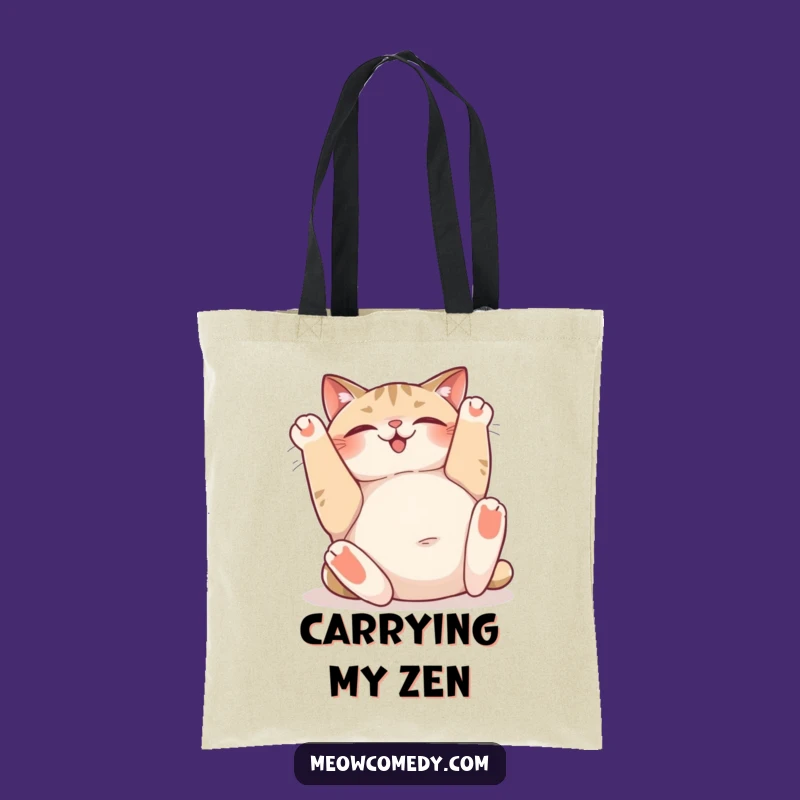 Funny Cat Tote Bag: Happy Sighing - Carry Your Bliss Gift!