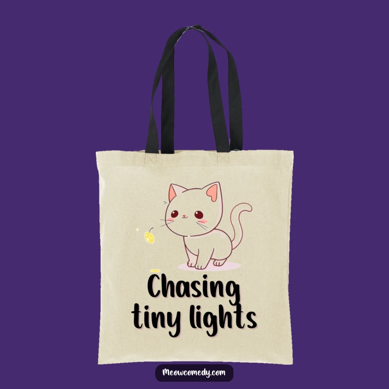 Funny Curious Cat Tote Bag: Firefly Hunter Carryall - Magical Gift