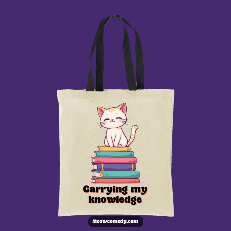 Funny Book Cat Tote Bag: Carry Your Knowledge with Style