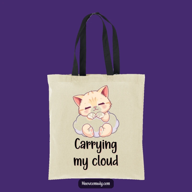 Funny Cat Kneading Cloud Tote Bag: Carry Your Serenity and Essentials