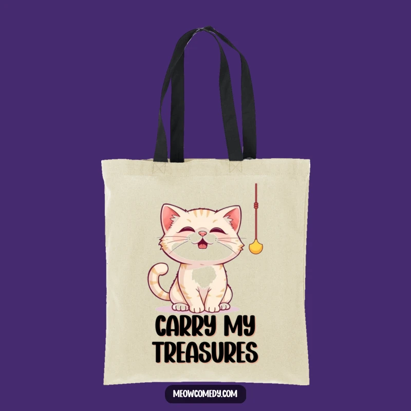 Funny Cat String Toy Tote Bag: Carry Your Cat Love, Perfect Playful Gift
