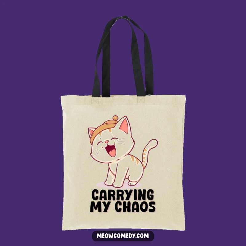 Funny Cat Tripping Tote Bag: Carry Your Clumsy Charms