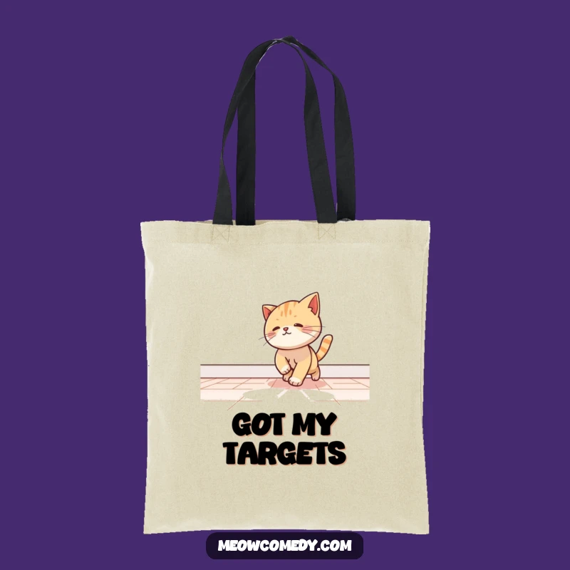 Funny Kawaii Cat Light Beam Tote Bag - Carry Your Playfulness Gift