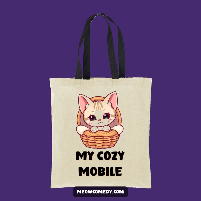 Funny Kawaii Cat Basket Tote Bag - Carry Your Curiosity, Cute Pet Gift