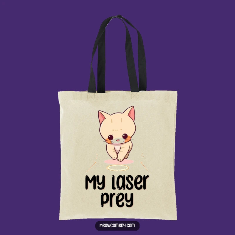 Funny Kawaii Cat Laser Tote Bag: Playful Pursuit Accessory Gift
